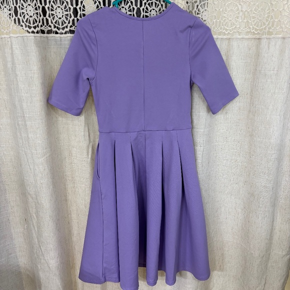 Brigitte Brianna Woman’s  NWT Pleated  Short Sleeve Flare Dress  Purple  Size S - Picture 6 of 6